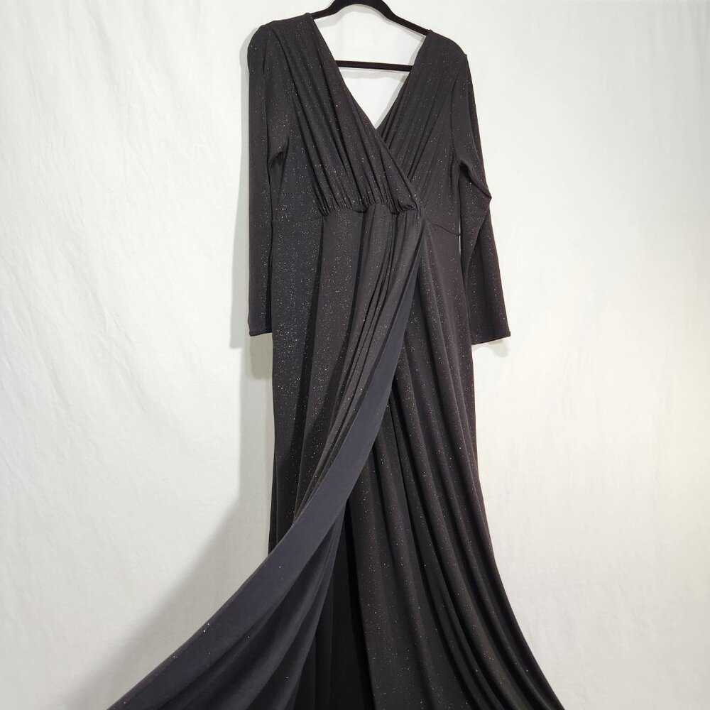 TIFFANY ROSE Maternity Isabella Glitter Black Surplice Dress Size6 USA 14/16. - Picture 4 of 16